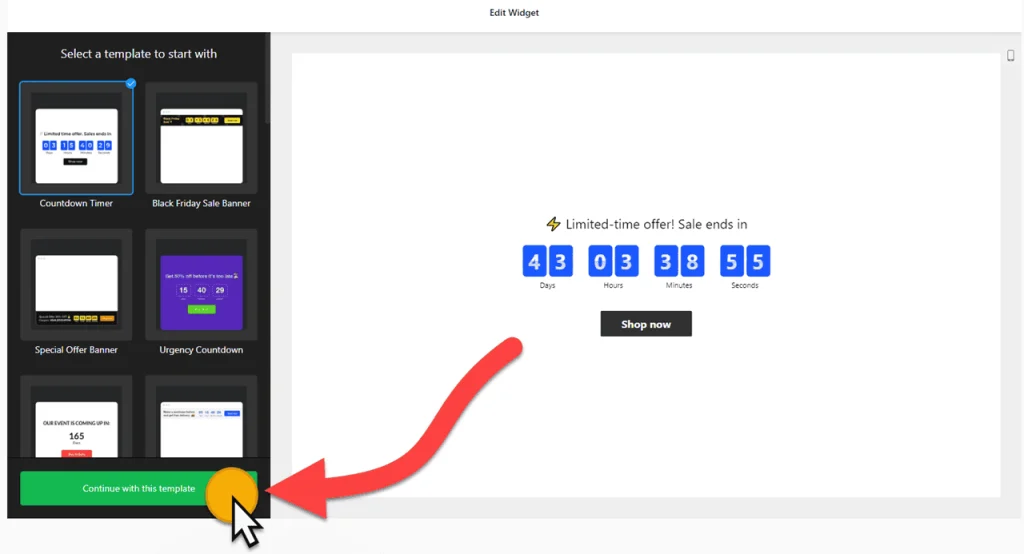 Countdown Timer Widget