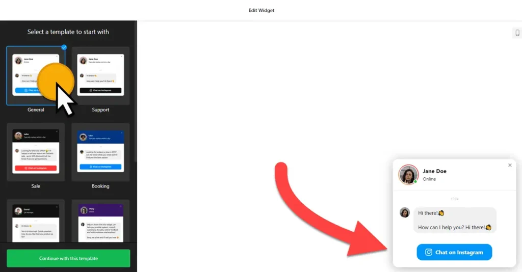 Instagram Chat Widget