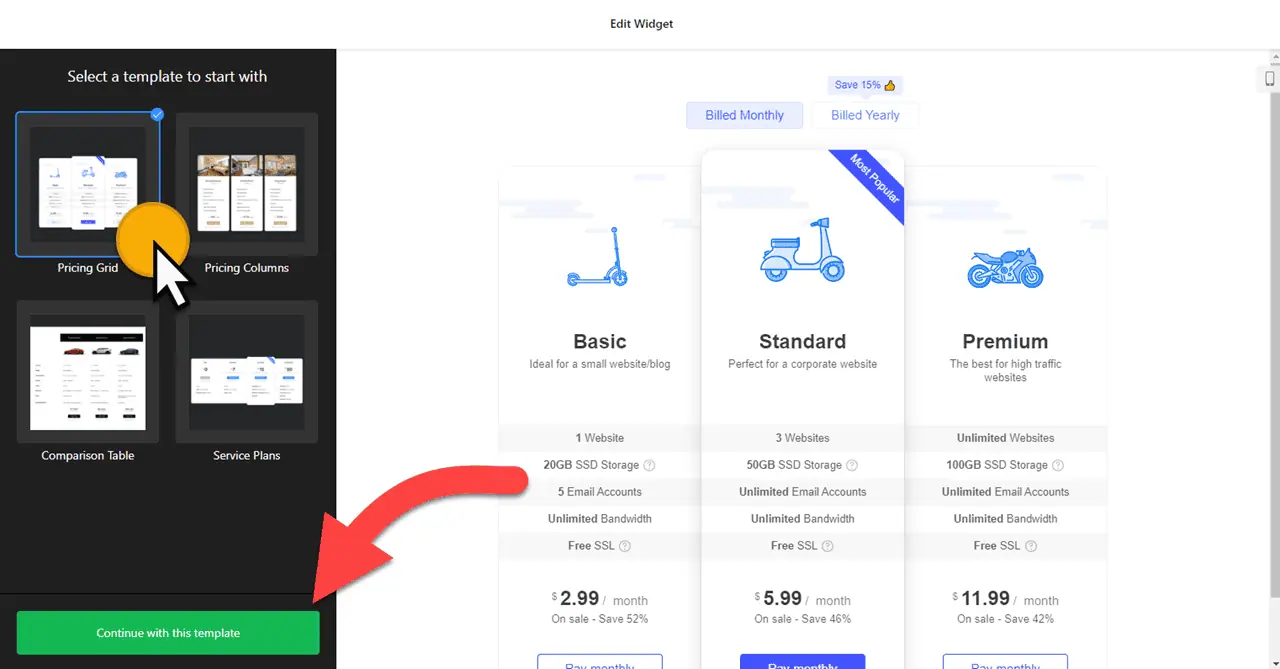 WordPress Pricing Table Widget Generator: Add Price Comparison to Your WordPress Website