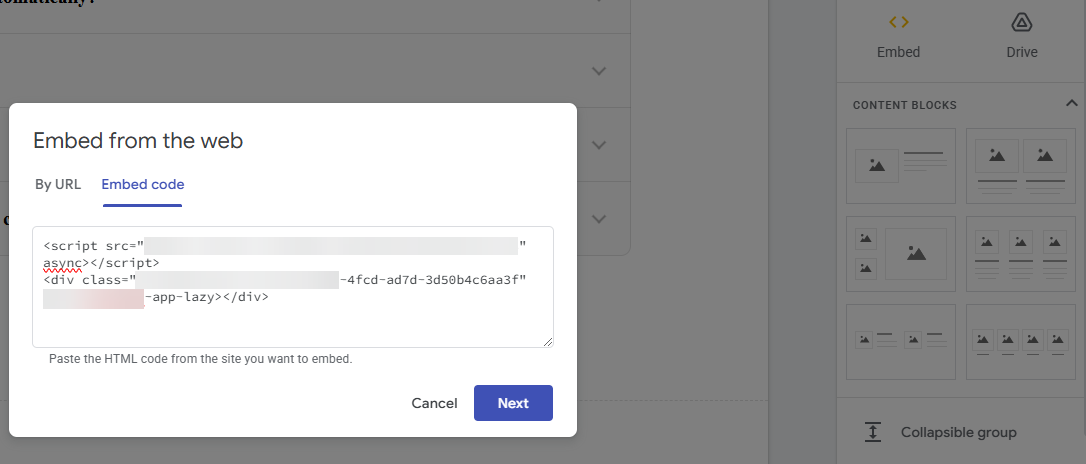Embed on Google Sites