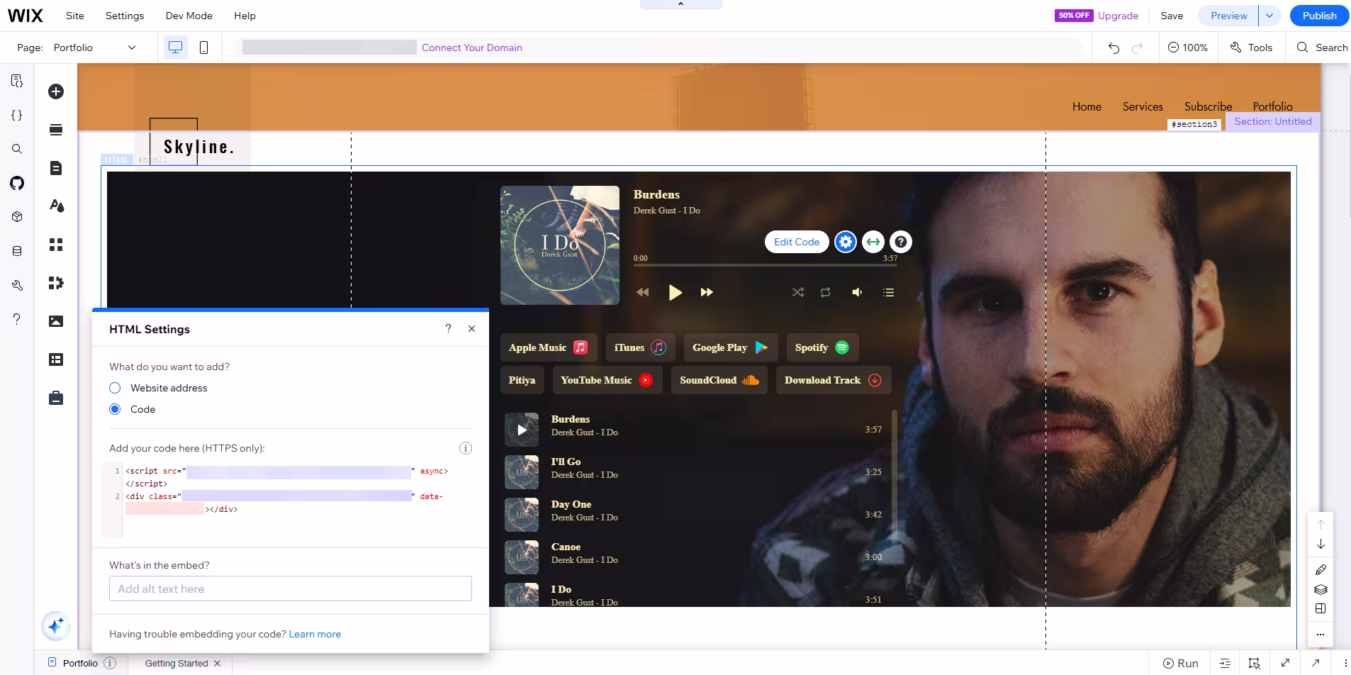 Wix Audio Player