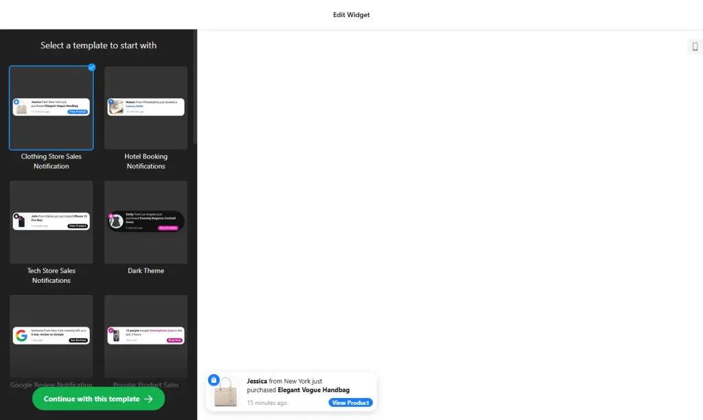 Sales notification popup builder with templates